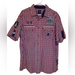 Parish Nation Mens short sleeve button down shirt size XL